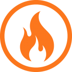Circle fire icon